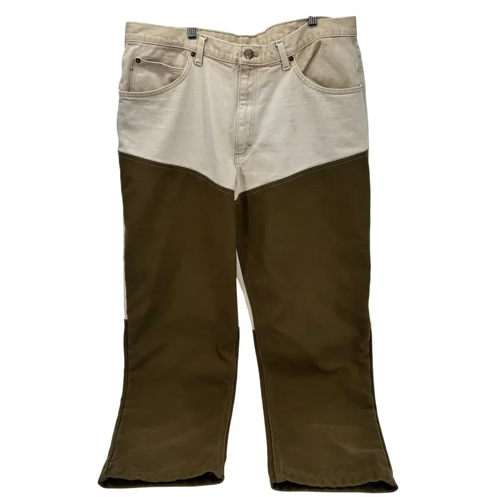 Vintage LL Bean Pants Mens 40 (39x32 ACTUAL) Utility Natural Fit 2‎ Tone USA